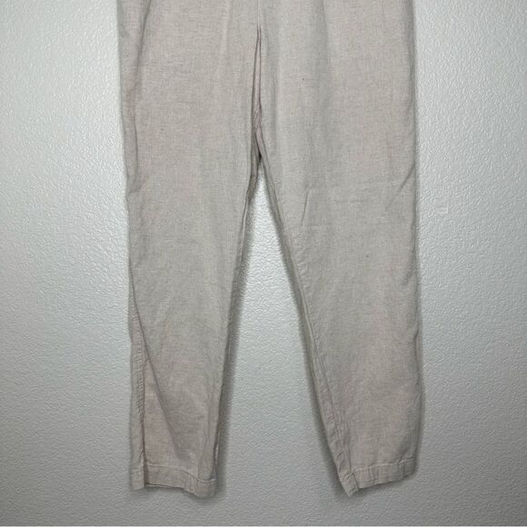 NWOT Zara Linen Blend Cream Pull On Pants - Picture 5 of 11